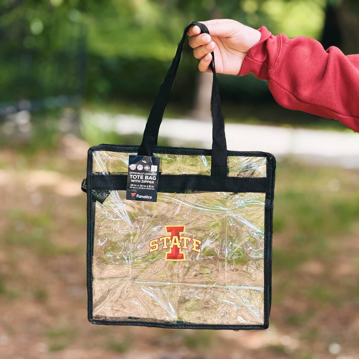 I-State Clear Tote with Black Handles 12-inch x 6-inch x 12-inch